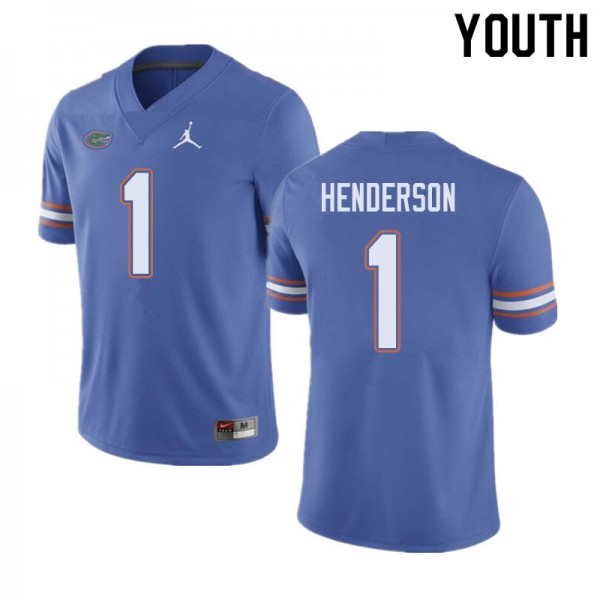 Jordan Brand Youth #1 CJ Henderson Florida Gators College Football Jersey Blue